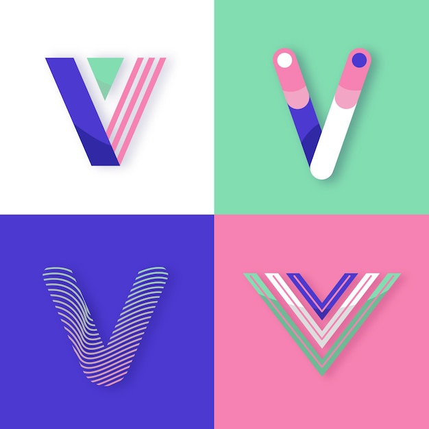 Vector v-logo collectie