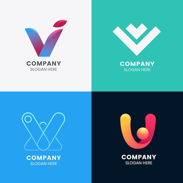Vector v logo collection