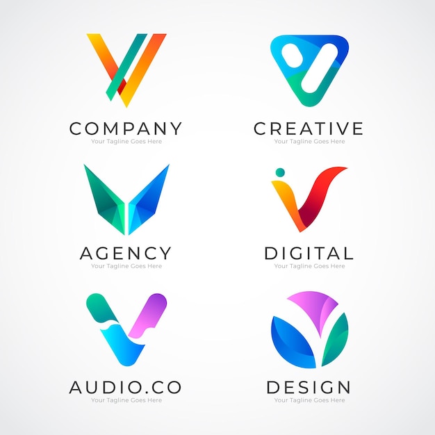 Vector v logo collection