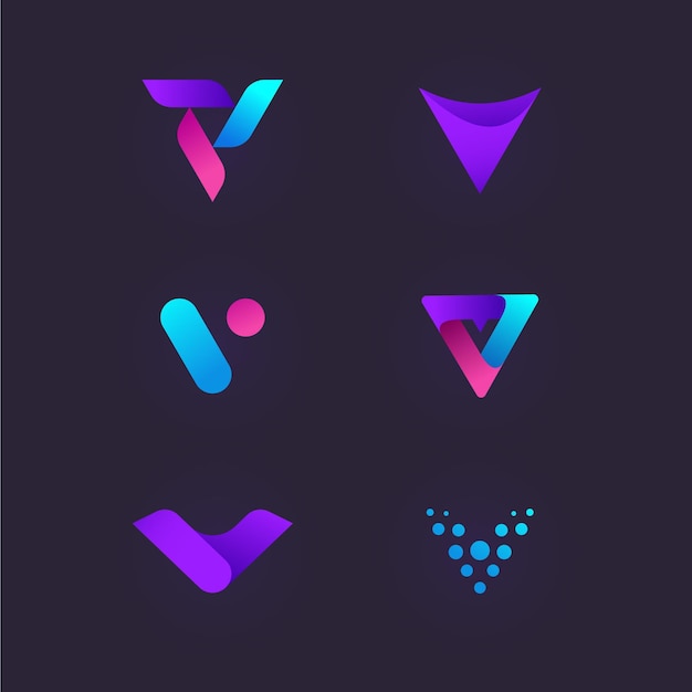 Vector v logo collection