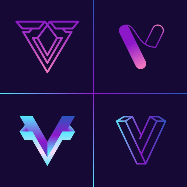 Vector v logo collection