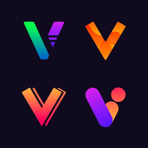 Vector v logo design collection