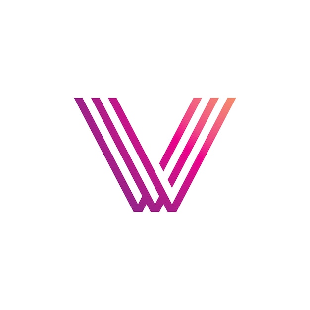 Дизайн логотипа V и шаблон Креативные инициалы значка V на основе букв в векторе