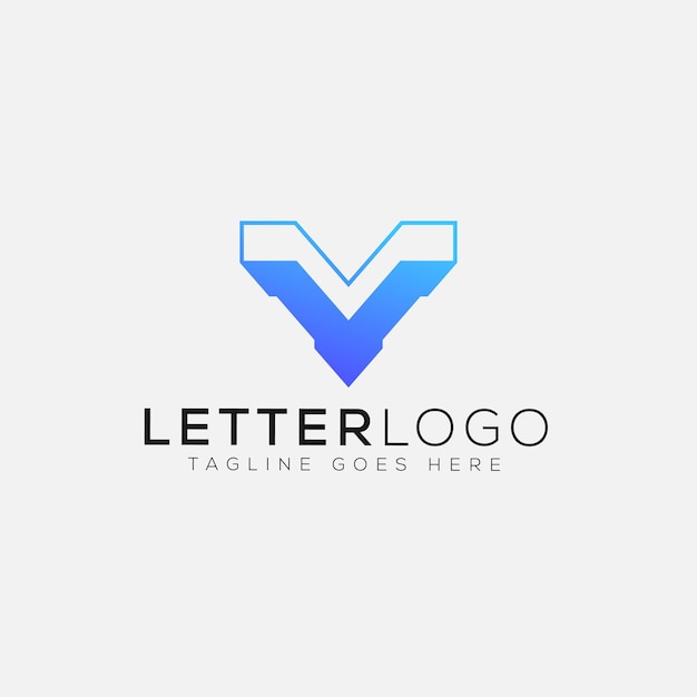 V logo design template vector graphic branding element