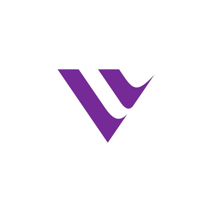 Vector v mode minimalistisch logo-ontwerp