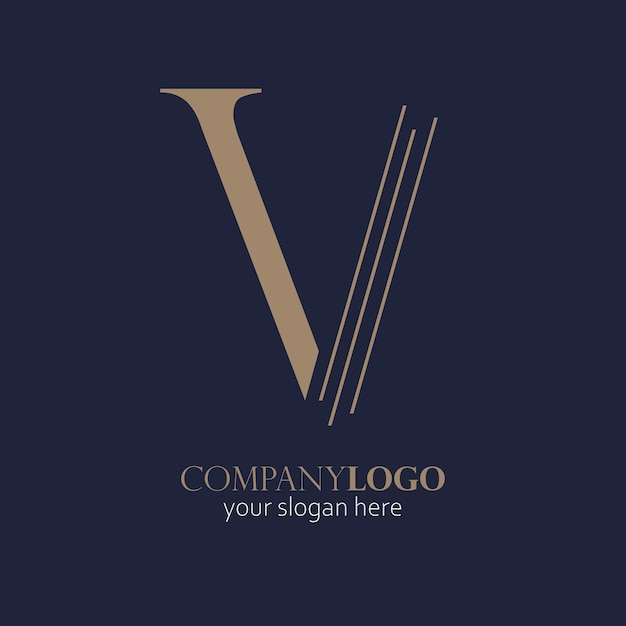 Vettore logo della lettera del monogramma v