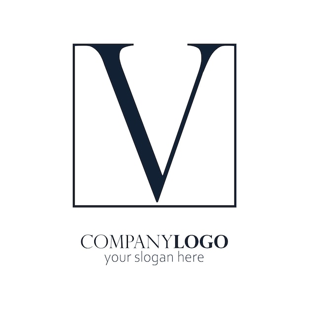 V monogram logo elegant