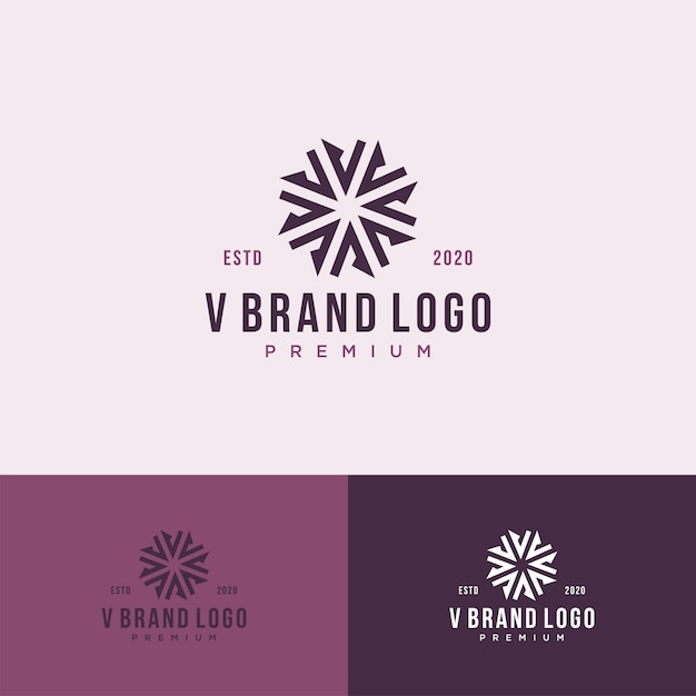 V monogramma logo premium di lusso