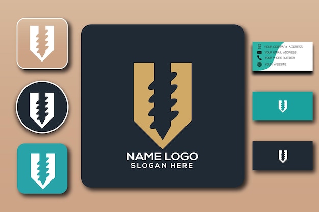 v monogram logo template