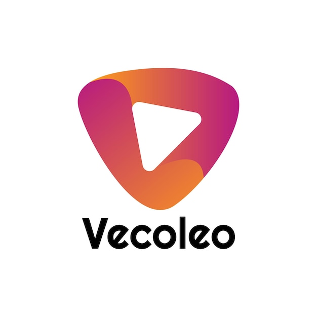 V play logo design
