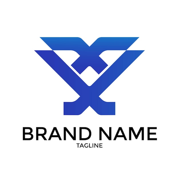 V and x lettermark logo