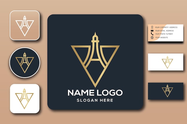 VA monogram logo template color editable