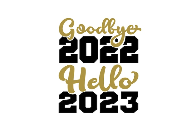 vaarwel 2022 hallo 2023 typografie t-shirtontwerp