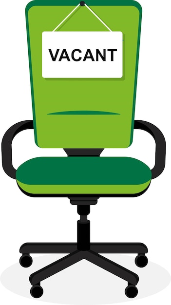vacant office chair with vacant sign