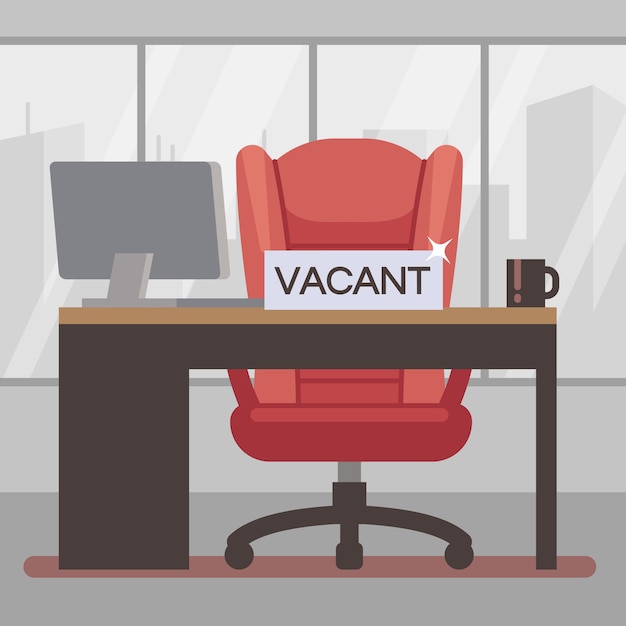 Vacant workplace flat style