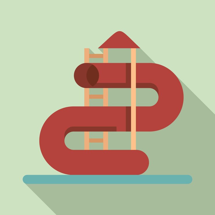 Vector vacation aquapark pipe icon flat illustration of vacation aquapark pipe vector icon for web design