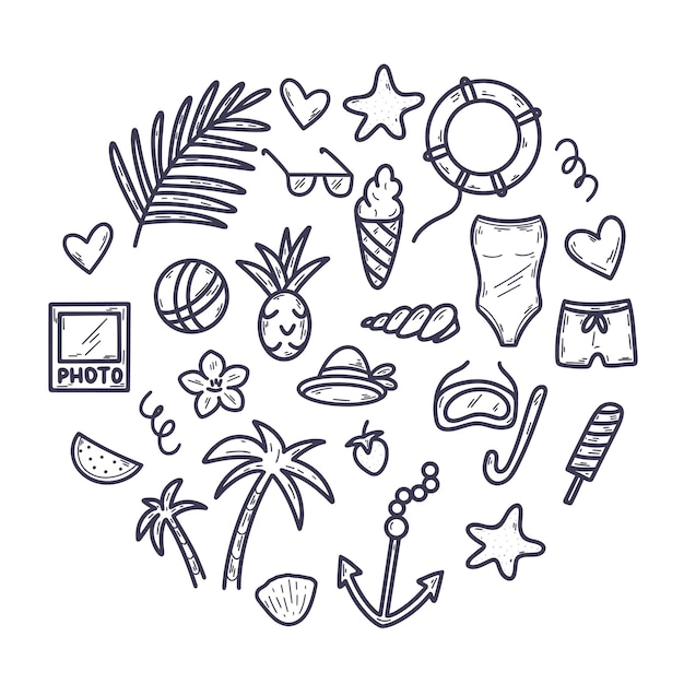 Stile di doodle di composizione per le vacanze