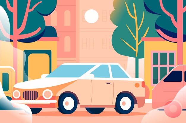 Vector vacation couples go shopping together in the street with shops and streets in the background