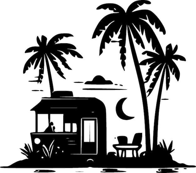 Vacation Minimalist and Simple Silhouette Vector illustration