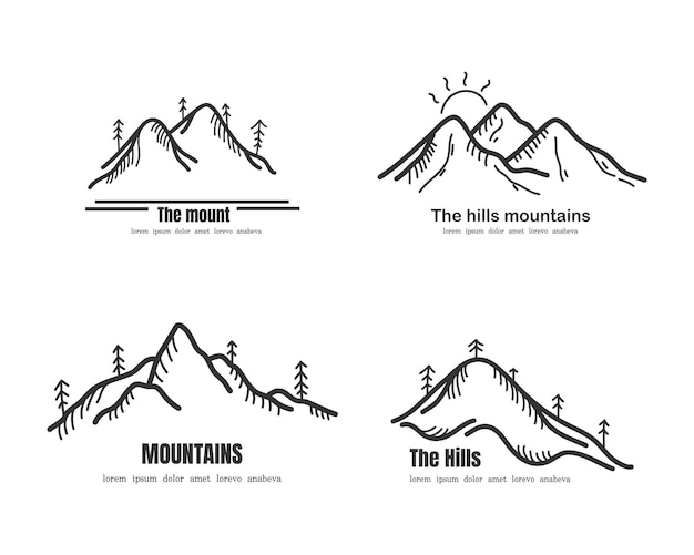 Отпуск гора логотип вектор горы горы походы этикетка логотип гора логотип гора нату