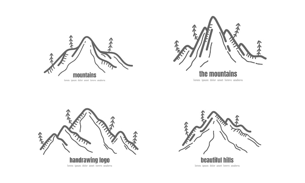 Vacanze montagna logo vettore montagne montagne escursionismo etichetta logo montagna logo montagna natu