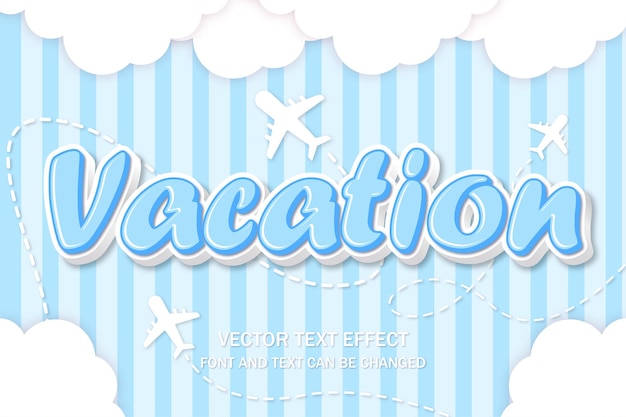 Vacanza estate testo modificabile effetto font stile tipografia lettering modello sfondo carta da parati