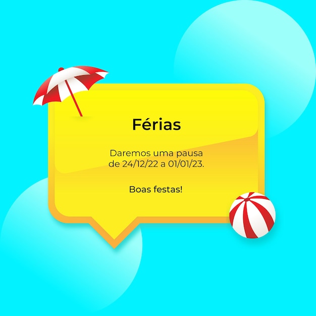ブラジル ポルトガル語のソーシャル メディアの休暇夏テンプレート デザイン
