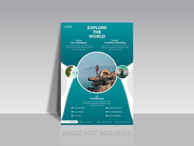 Vector vacation summer travel business flyer design template