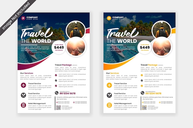 Vacation travel brochure flyer design template. poster,social media post,flayer