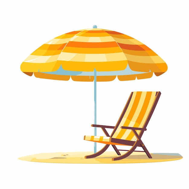 Vacation and travel concept Beach umbrella beach chair