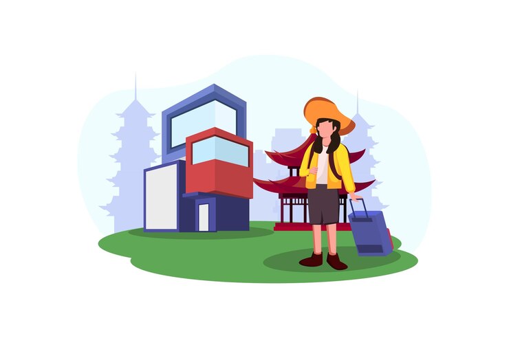 Vector 휴가 여행자 아파트 디자인 일러스트레이션