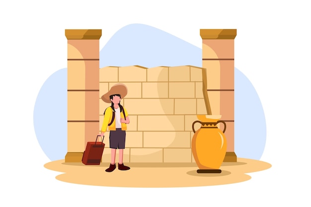 Vector vacation traveler flat design illustration