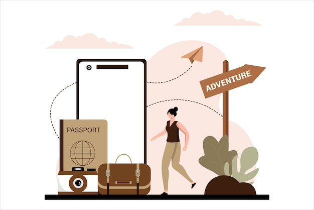 Illustrazione del progetto dell'appartamento per viaggiatori in vacanza