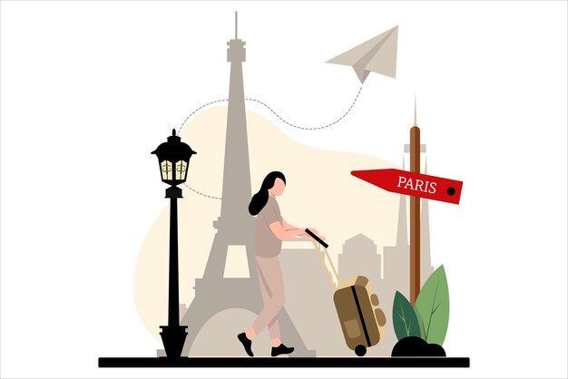 Vector vacation traveler flat design illustration