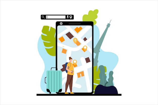 Vector vacation traveler flat design illustration