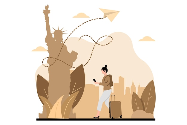 Vector vacation traveler flat design illustration