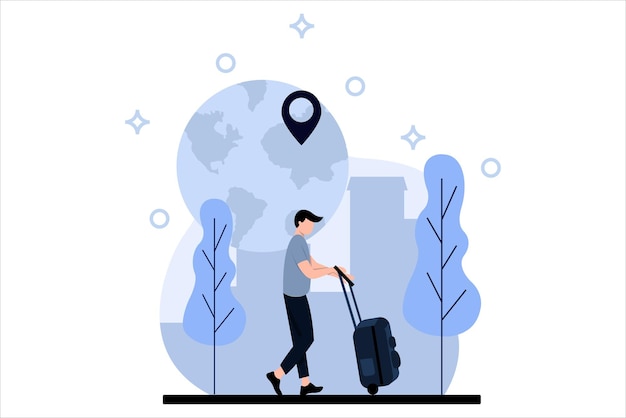 휴가 여행자 아파트 디자인 일러스트레이션