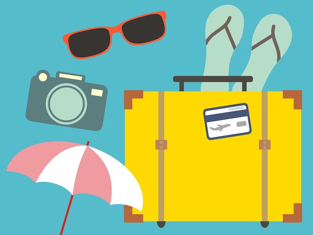 Vector vacation travelling concept flat design illustration