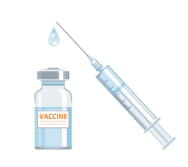 Vaccin in injectieflacon en spuit.