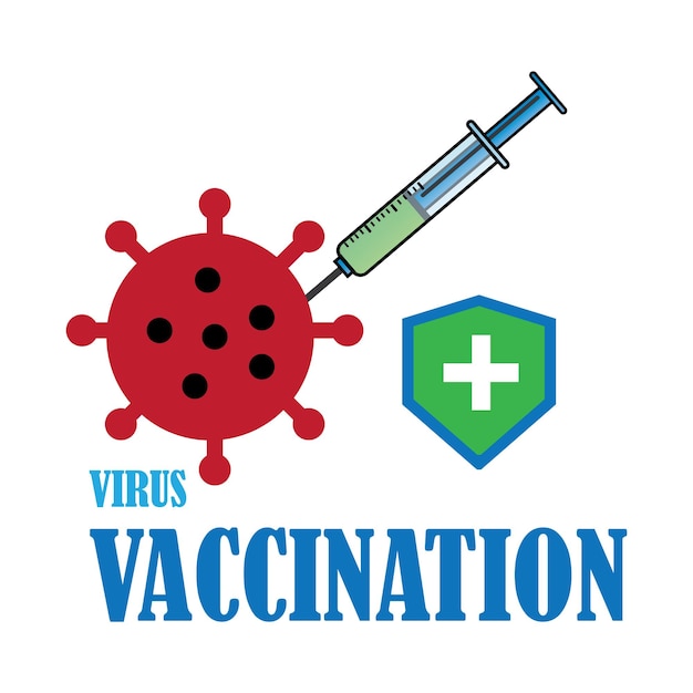 Vaccin pictogram logo vector ontwerpsjabloon