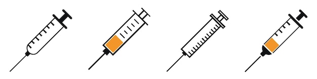 Vaccin pictogrammenset vaccin pictogram in verschillende stijl vector illustratieEPS 10