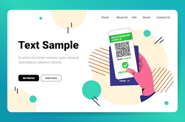 Вакцинированный человек использует цифровой паспорт иммунитета на экране смартфона пандемия COVID-19 без риска
