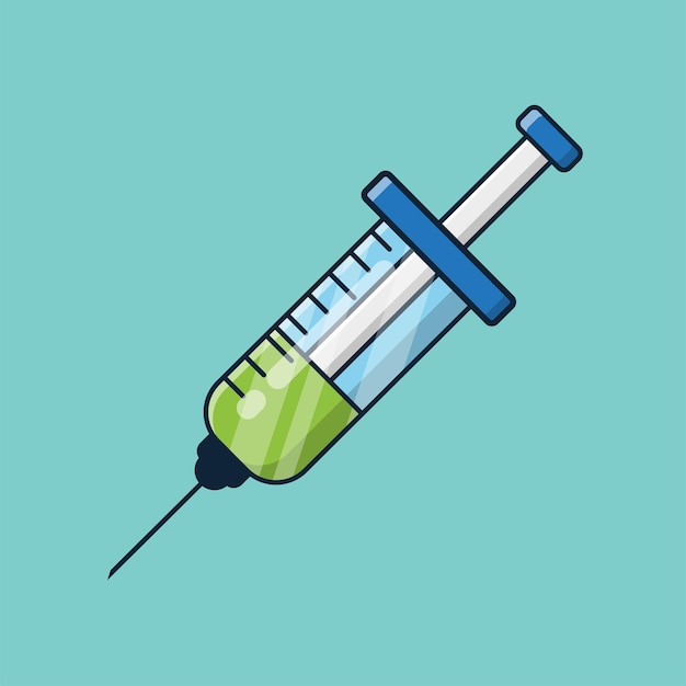 Vaccinatie spuit cartoon pictogram vector