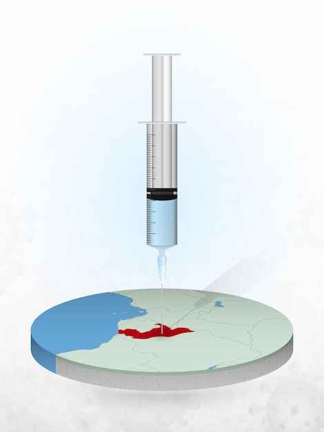 Vaccinatie van Congo, injectie van een spuit in een kaart van Congo.