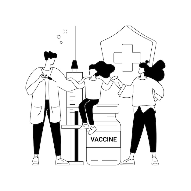 Vector vaccinatie van preteens en tieners abstract concept vectorillustratie oudere kinderen immunisatie vaccinatie van tieners en preteens voorkomen dat kinderen besmettelijke ziekten abstracte metafoor