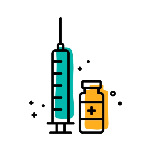 Vector vaccinatiepictogram met abstracte vormen