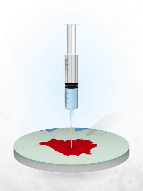 Vaccination of Belarus, injection of a syringe into a map of Belarus.