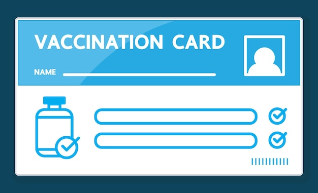 ベクトル 青い背景の予防接種カードのデザイン