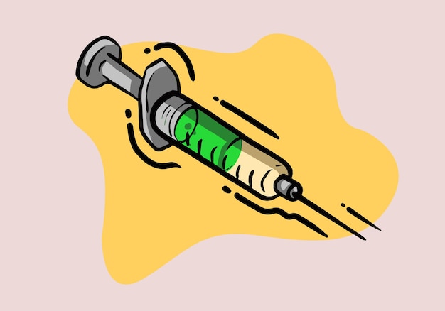Вектор Значок цвета вакцинации медицинская инъекция противозачаточный шприц