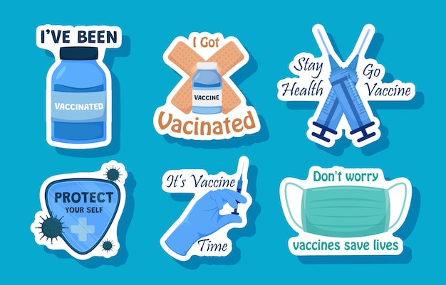 Vaccination coronavirus 19 stickers